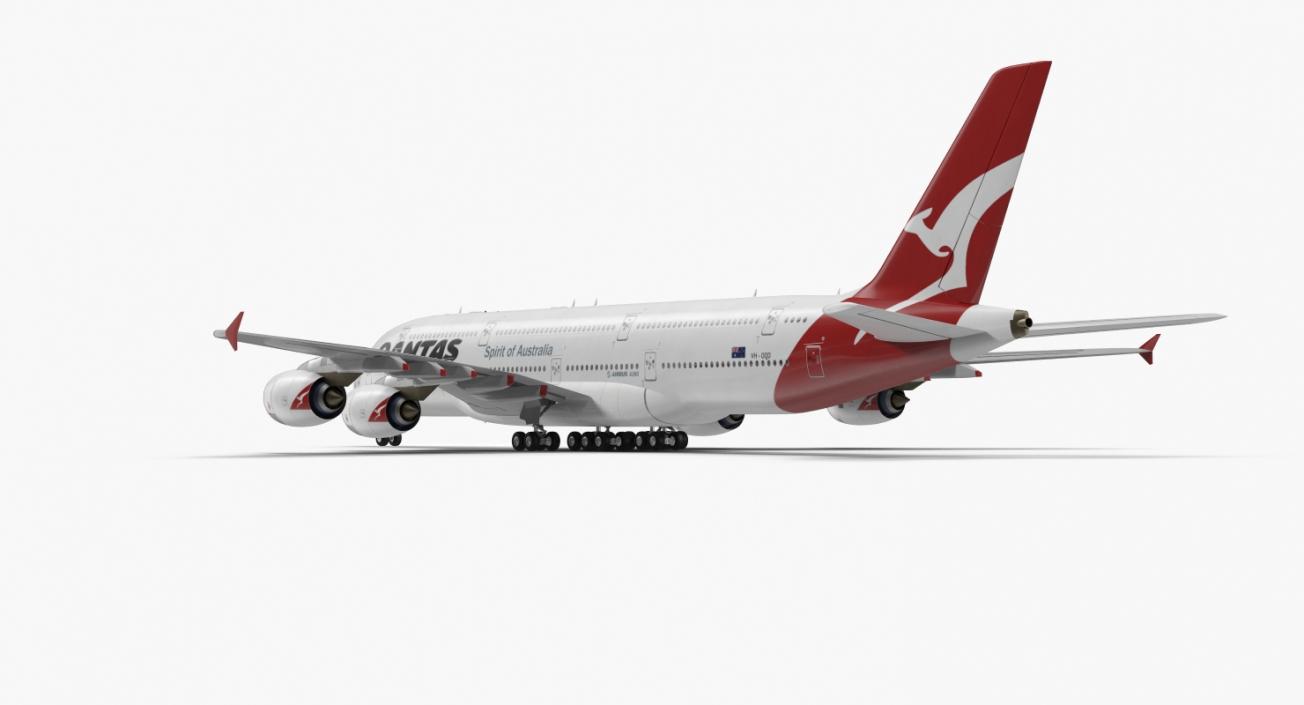 3D Airbus A380-1000 Qantas model